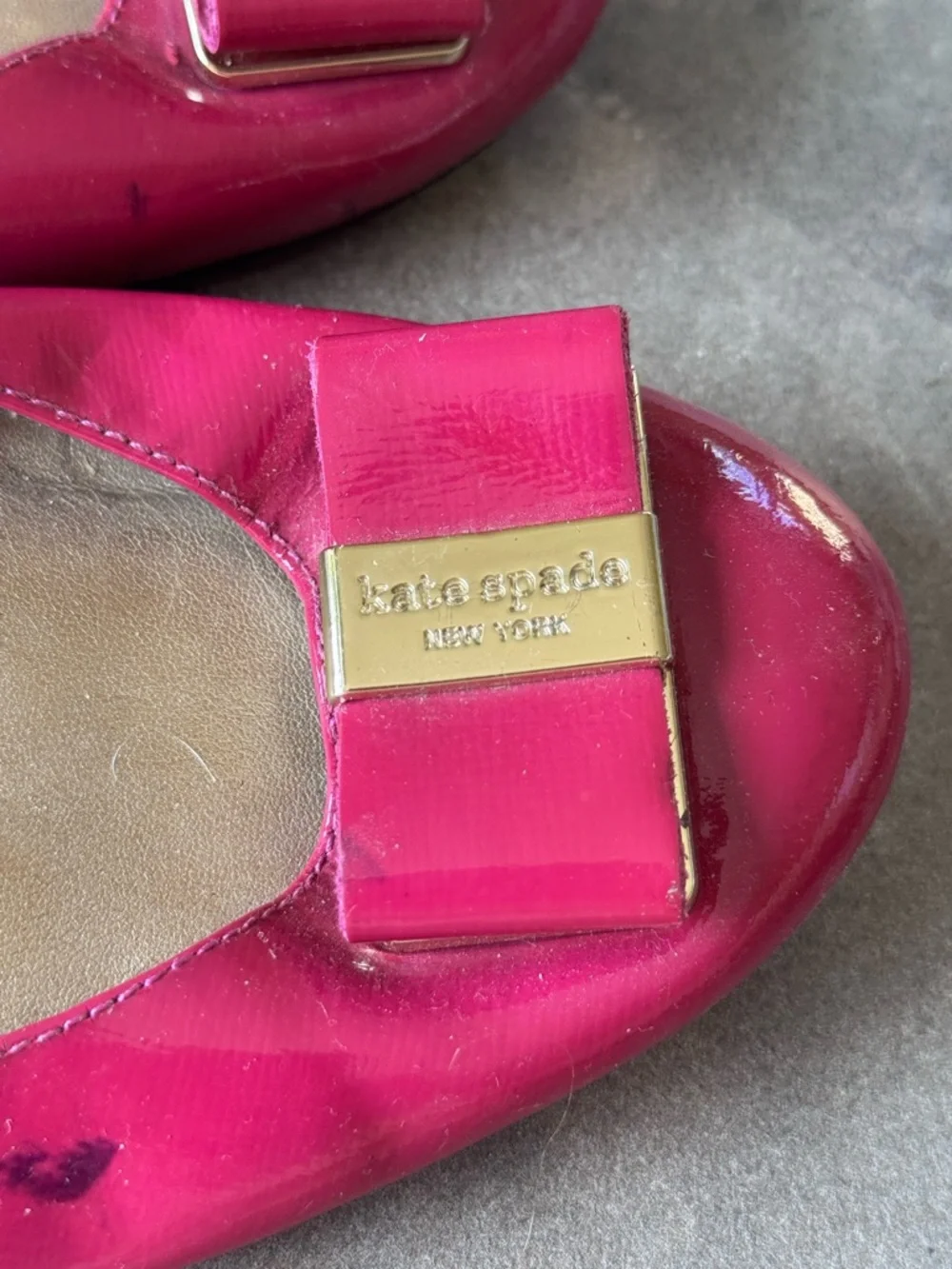 Kate Spade Patent Leather Bow Ballet Flats - Fuchsia - Picture 4 of 6